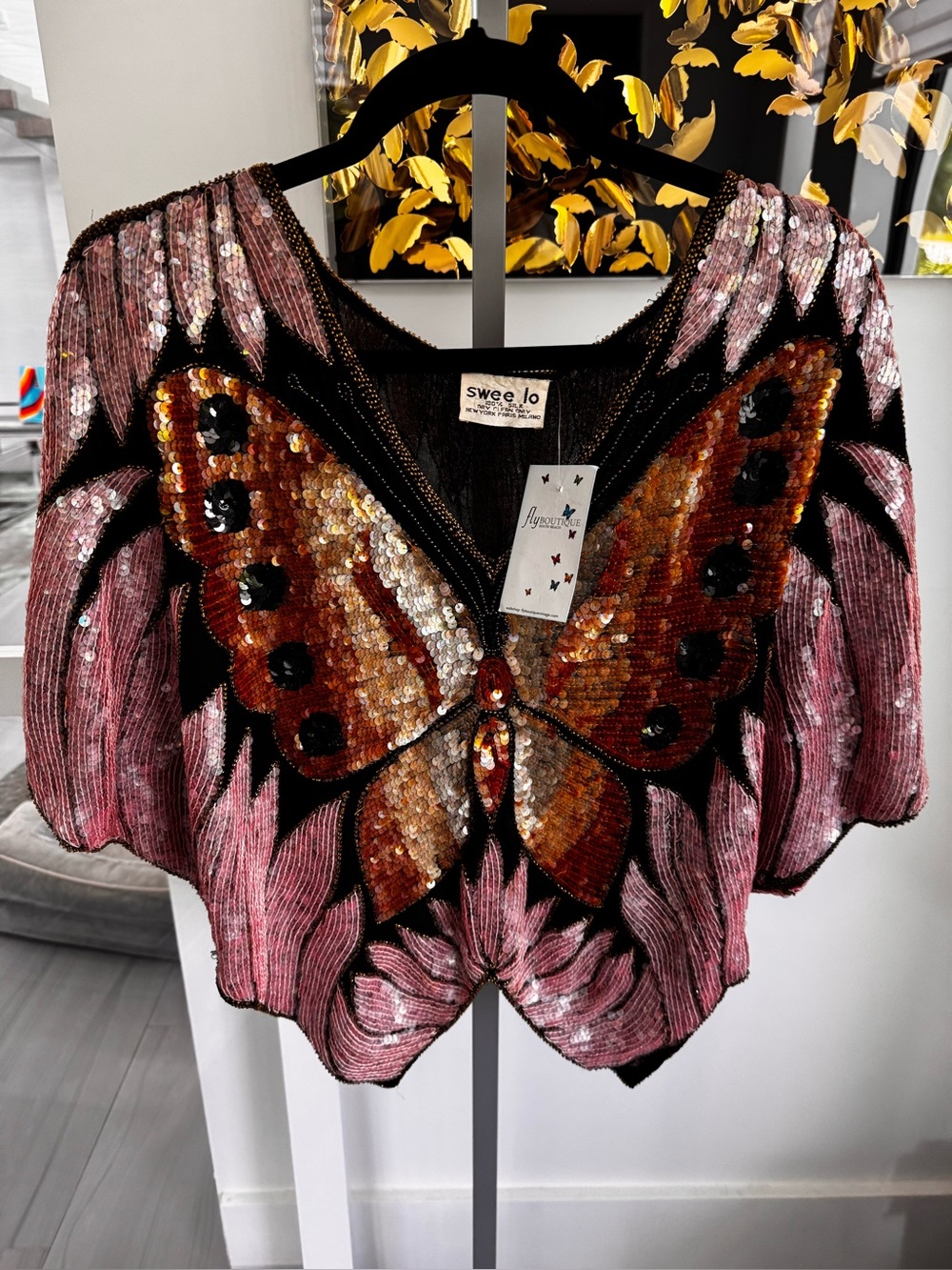 Vintage sequined butterfly blouse wow 🤩